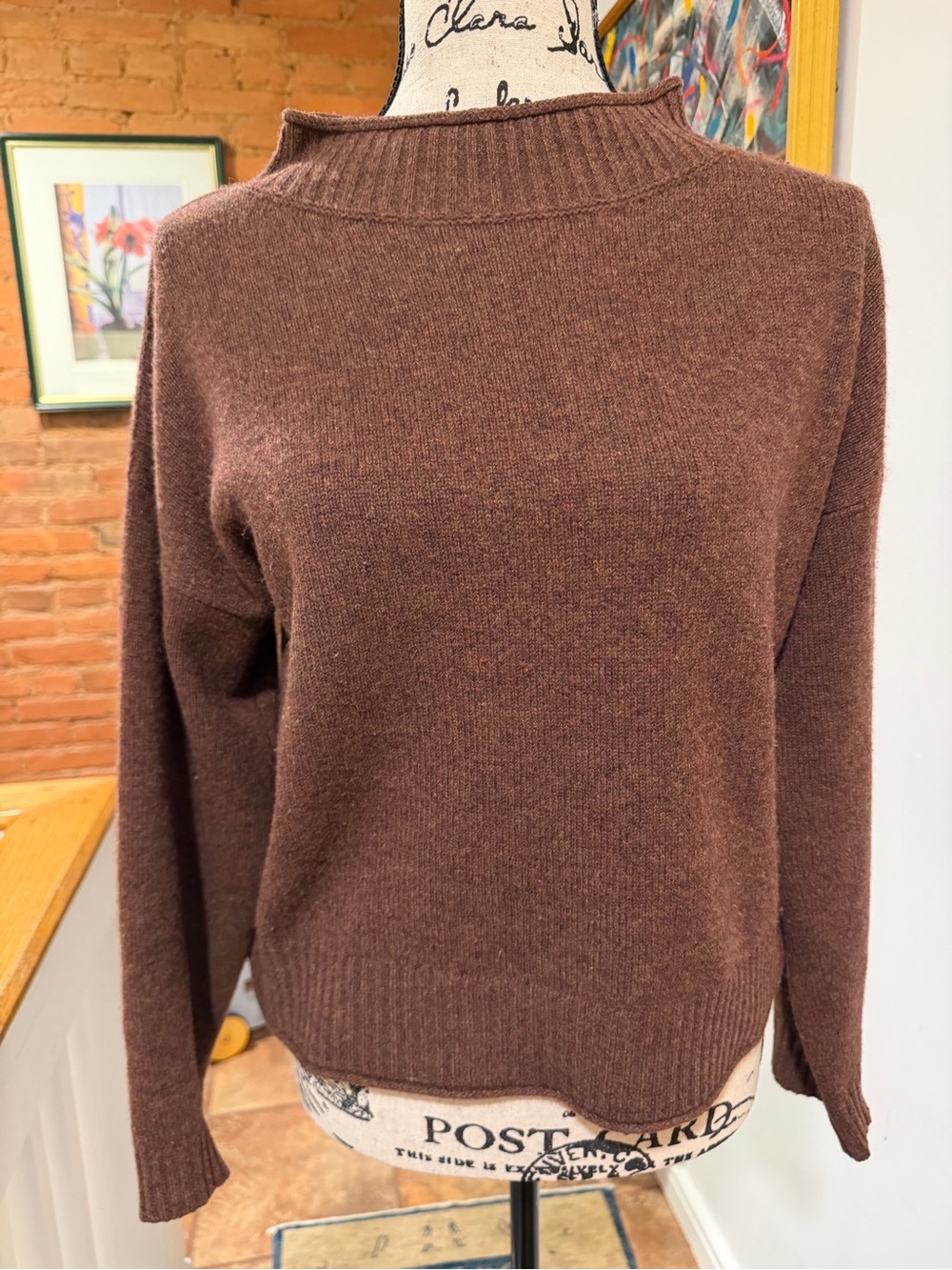 Women's Chocolate Crewneck Sweater - Classic Pullover